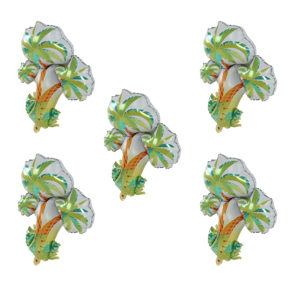 5 Peças Balão Palmeira Folha de Alumínio Resistente Leve Grande Decorativo Coqueiro Festa Tema Verão Decoração