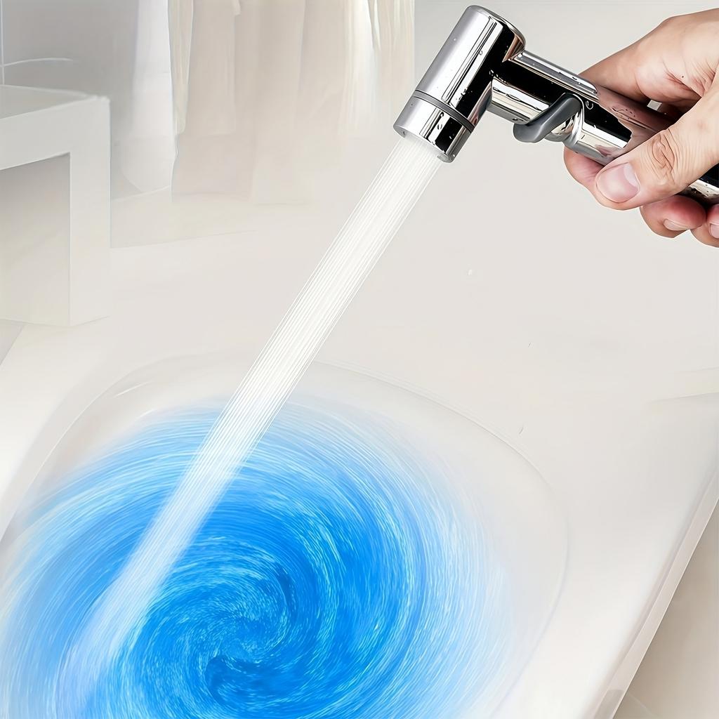 Handheld No-Press Bidet Sprayer for Toilet with Plated 1068 Faucet Attachment