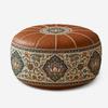 Dunhuang Style Leather Storage Stool - Multipurpose for Clothes, Toys, or Seasonal Items, Perfect as a Living Room Sofa Seat