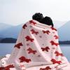 1PC Sweet Pink Pony Plaid Print Fleece Throw Blanket for Adult Quality Super Soft Warm Universal Blanket for Travel Office Home