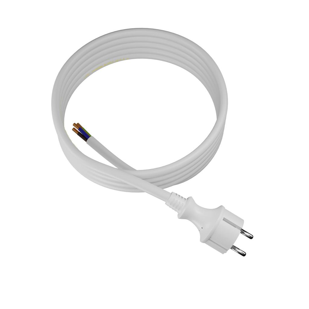 Przewód Przyłączeniowy Z Wtyczką Prostą 4M 3X2,5Mm2 Biały Ip44 16A