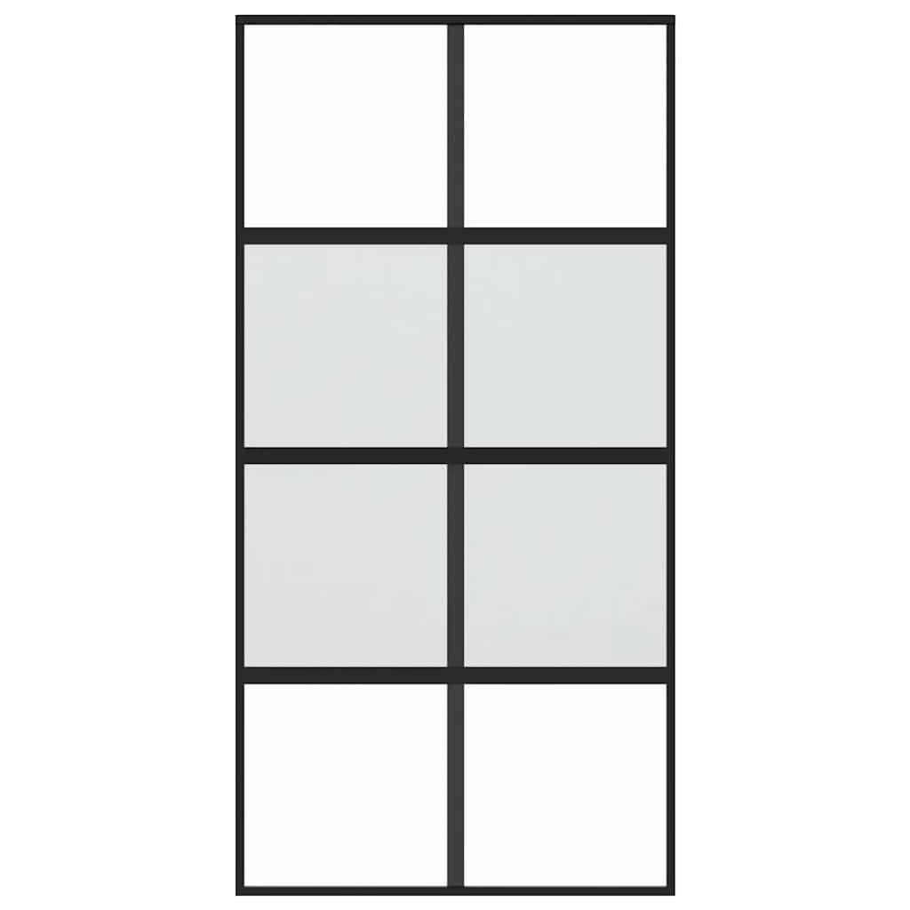 Vidaxl Sliding Door, Black, 102.5X205Cm, Tempered Glass Aluminum