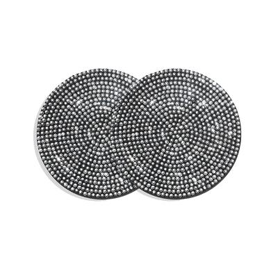 2Pcs Tapete Bonito Carro Strass Tapete Antiderrapante Porta-copos Coaster