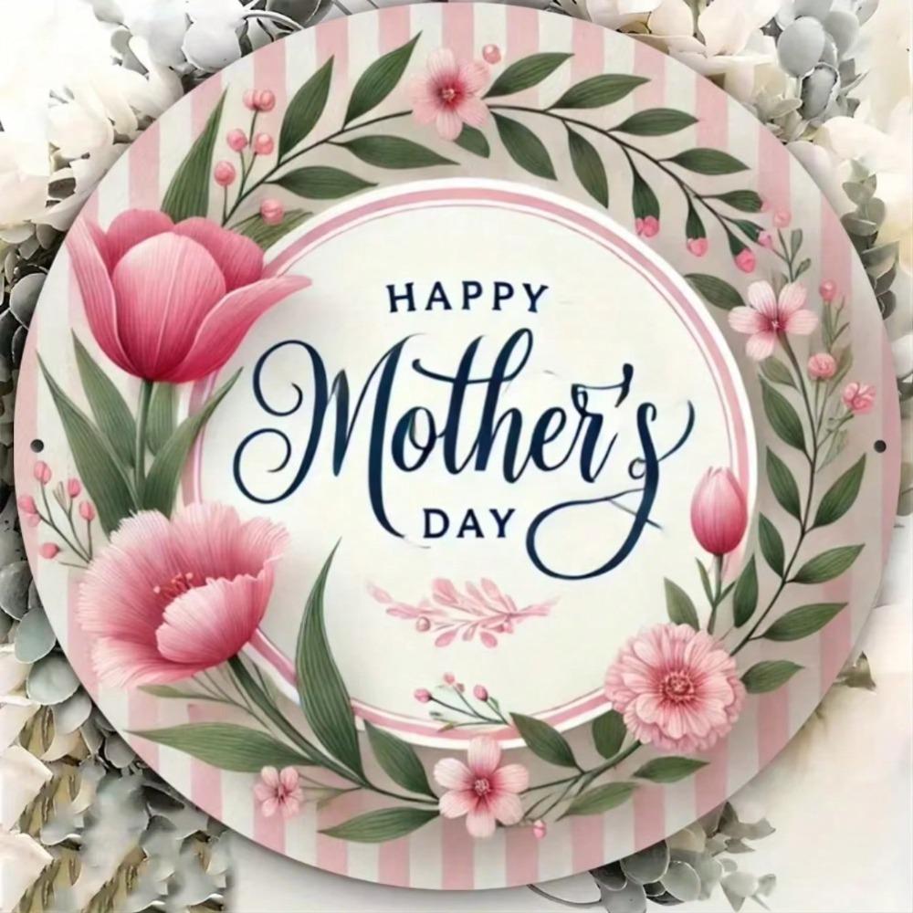 Iron Wall Art Floral Wreath Metal Sign Bar Cafe Home Decor Gift