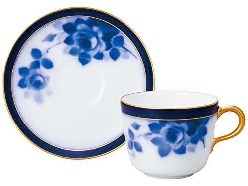 [Okura Porcelain Washi Paper Wrapping] 100th Anniversary Blue Rose Morning Cup & Saucer 26_8011R