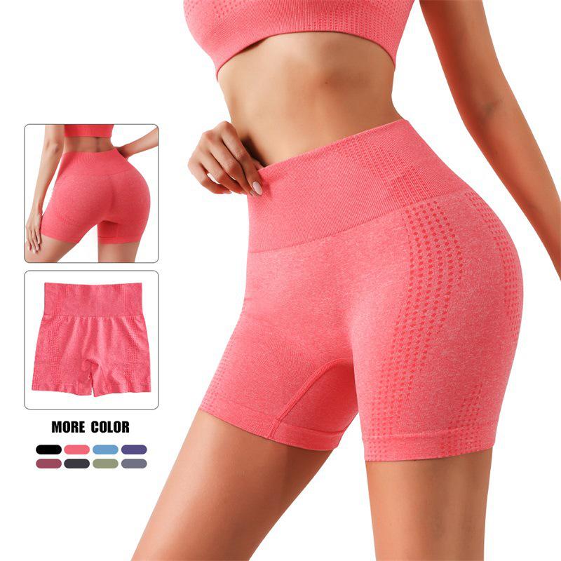 European-American Seamless High-Waist Yoga Shorts - Women's Peach Lift & Hip Tightening Fitness Shorts