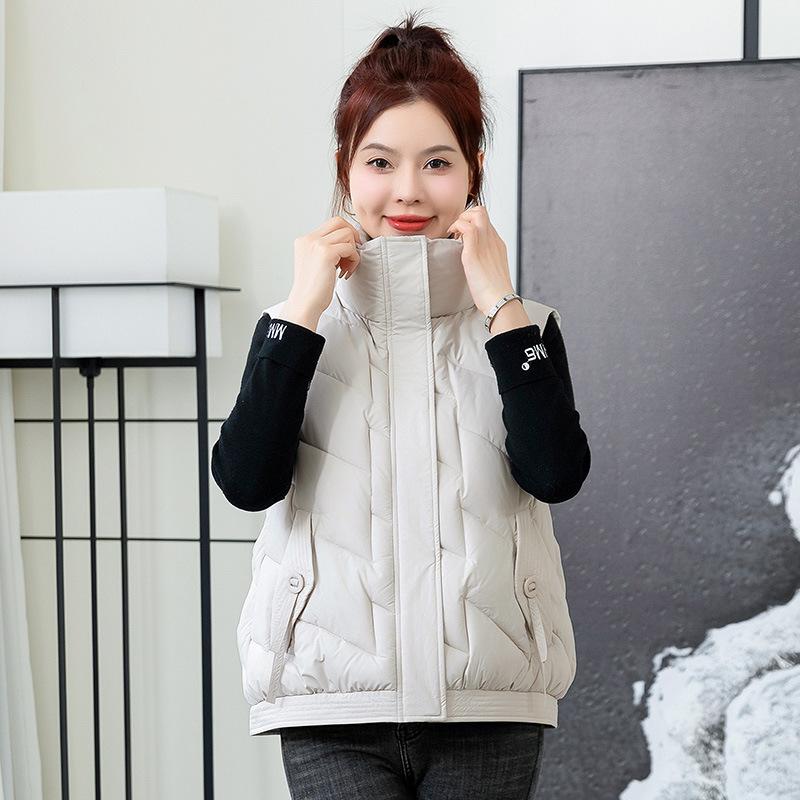 

Glossy leave-in down cotton clothes, vest jackets, women s autumn and winter clothes, and cotton vests. M