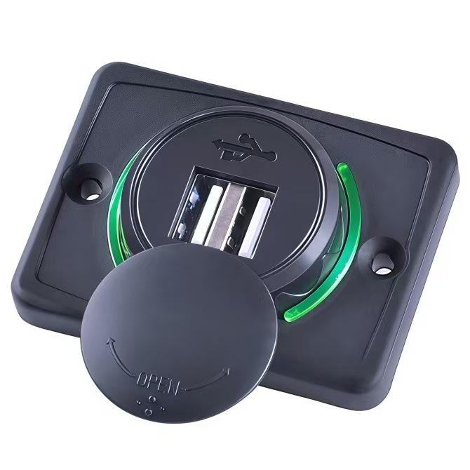 Waterproof Dual USB Charger Socket 3.1A Power Outlet Panel For Car Motorcycle Boat RV Wheelchair Vehicle Charging Parts