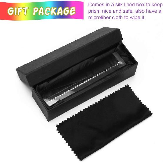 Coitak 6 Inch Optical Glass Triangular Prism, Crystal Triangular Prism for Teaching Light Spectrum Physics, Photo Photography Prism Tool