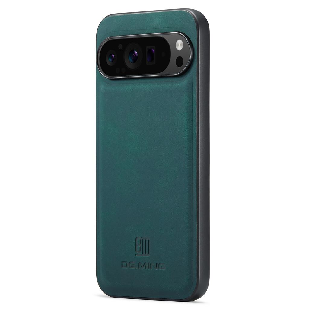 DG.MING For Google Pixel 9 Pro XL Case PU Leather Covered PC+TPU Hybrid Phone Shell