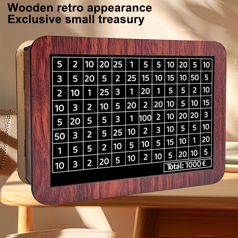 Wooden Money Saving Box Money Storage Bank With Saving Money Goals Counter Reusable Handmade Piggy Bank Coin Tray Storage Case
