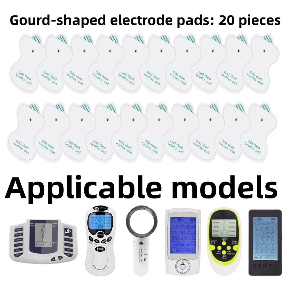 Electrodes for massage stimulator, self-adhesive gel pads with Velcro fasteners for physiotherapy, 20 pcs.