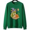 Witch Frog Carving Pumpkin Hoodie Women's Halloween Funny Cute Fall Spooky Graphic Cozy Warm Long Sleeve Pullover Sweatshirt