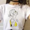Minimalist Art Line Face European and American Pure Cotton Printed Unisexs and Womens Fashion Tshirt New Personalized Tshirt
