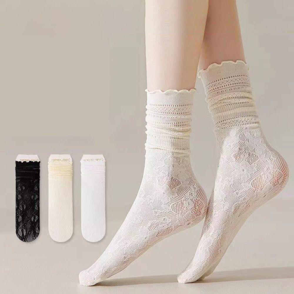 Color Thin Socks Breathable Mesh Socks Japanese Style Lolita Socks