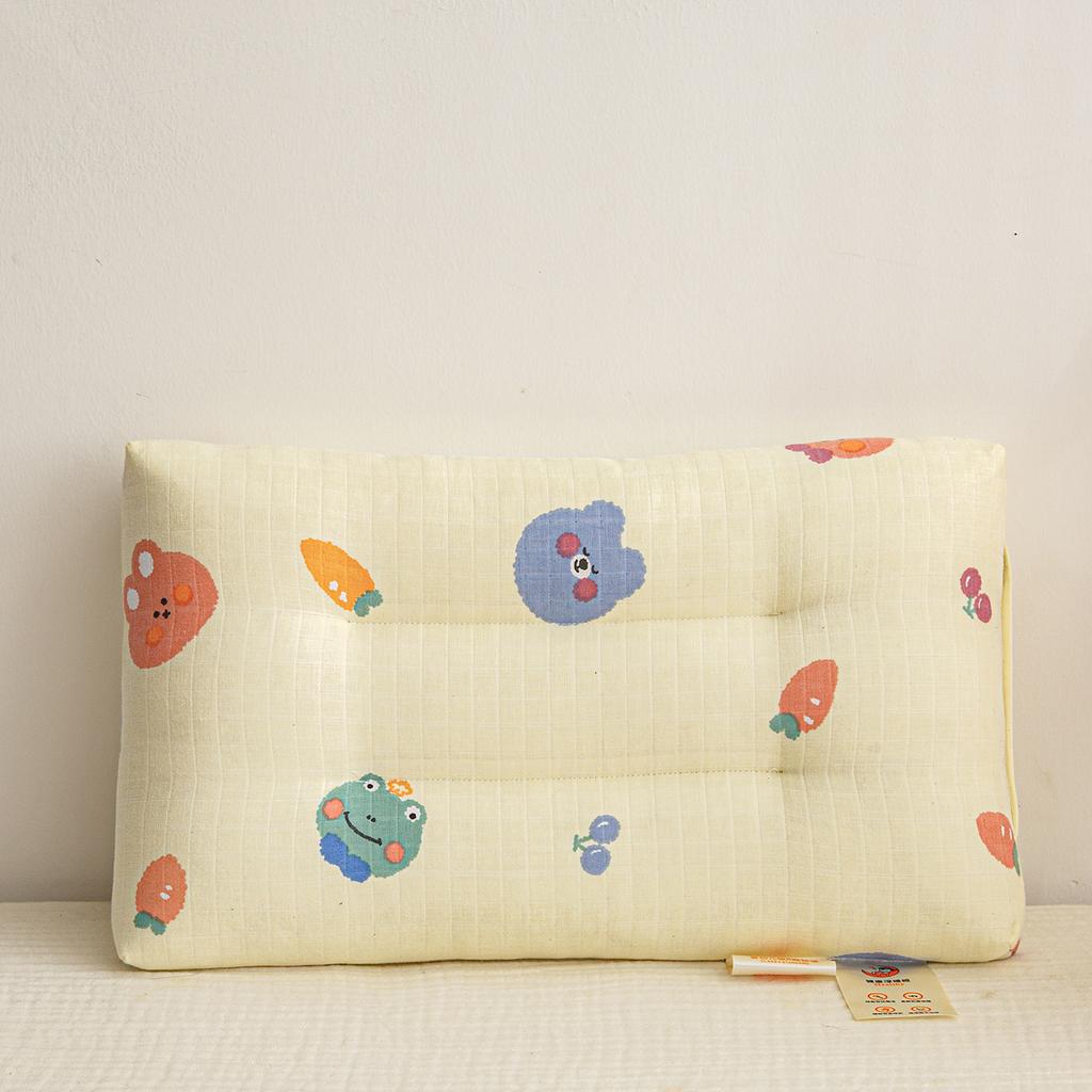 Cartoon Kids Pillow Cotton Double Layer Yarn Baby Sleeping Pillow Newborn Children's Neck Protection Bedding Baby Items