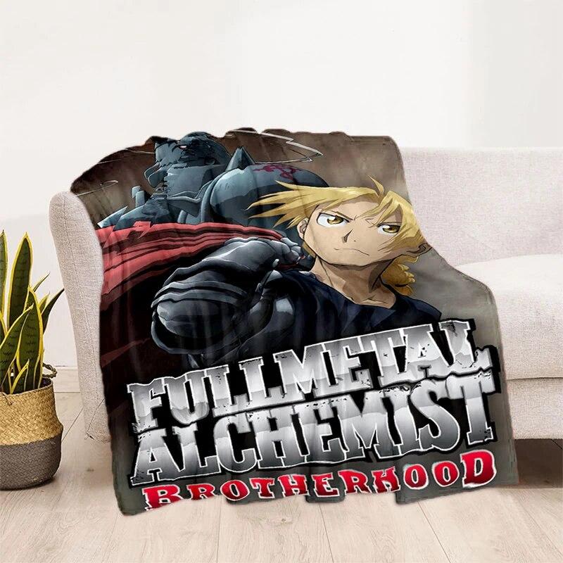 Fullmetal Alchemist Soft Plush Sofa Bed Throwing Cartoon Picnic Thin Blankets Modern Flannel  Cover Gedruckt Bettdecke Geschenk