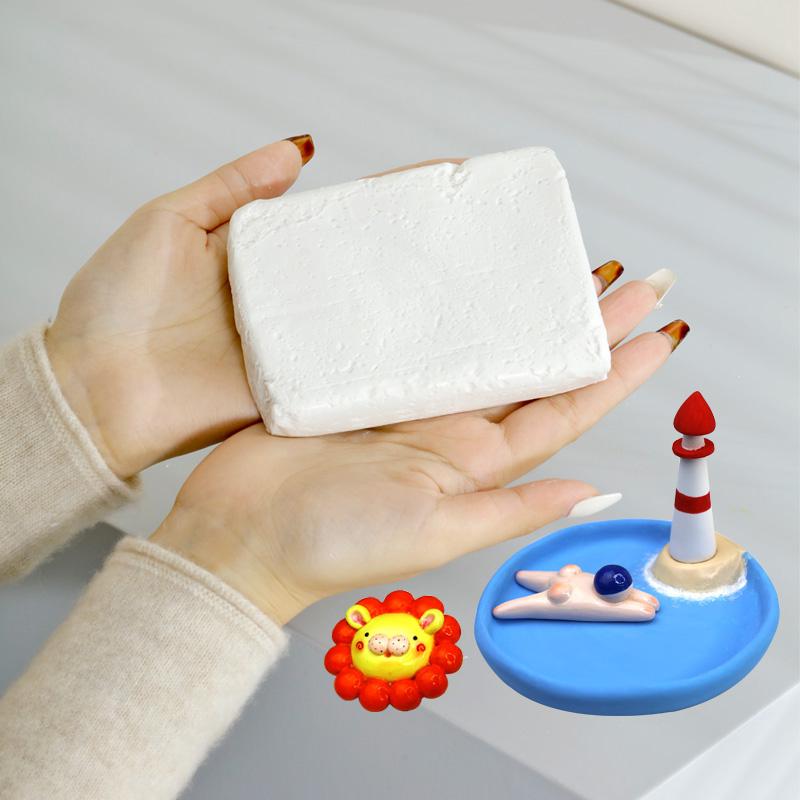 1Pcs Stone Plastic Clay Students Handmade Materials, Natural Air Dried Clay, White Clay.