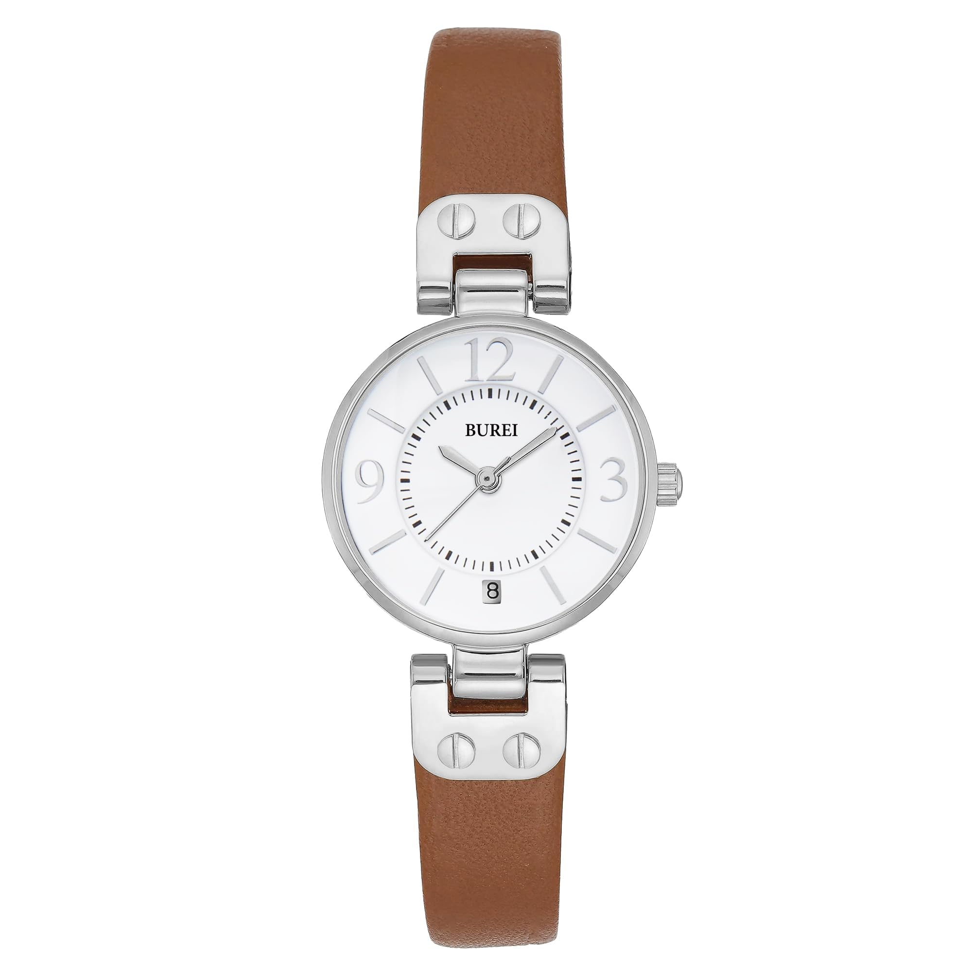 

BUREI Аналоговые кварцевые часы с японским золотом Легкие и тонкие кожаные Идеально подходят для и Повседневной носки Женские Батарейка, Водонепроницаемые, Циферблат, Дизайн, Милые,