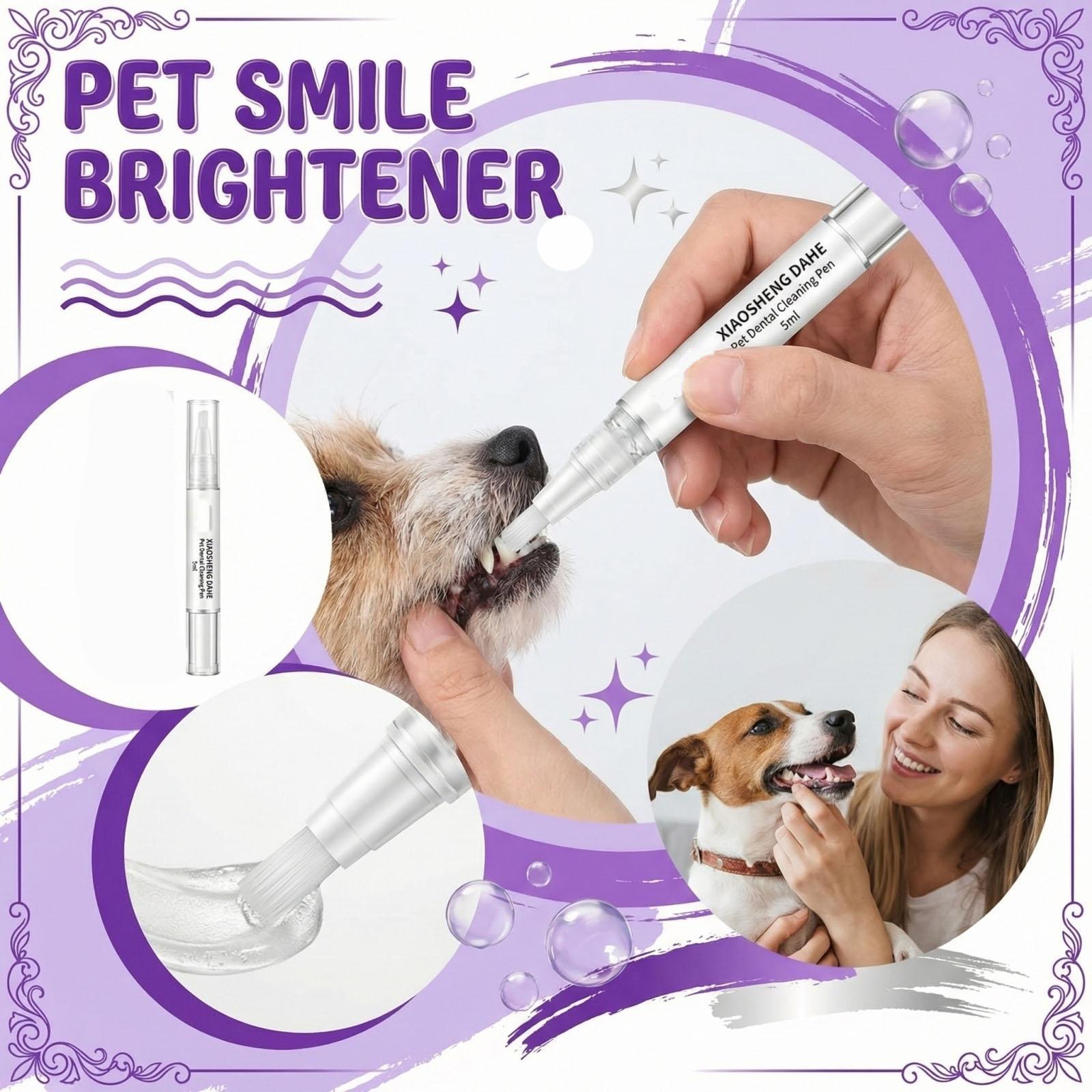 

Pet Cleaning Kit: Toothbrush Pen, Oral Cleansing Toothpaste, And Breath Freshener Set For Cats & Dogs5ml One Size