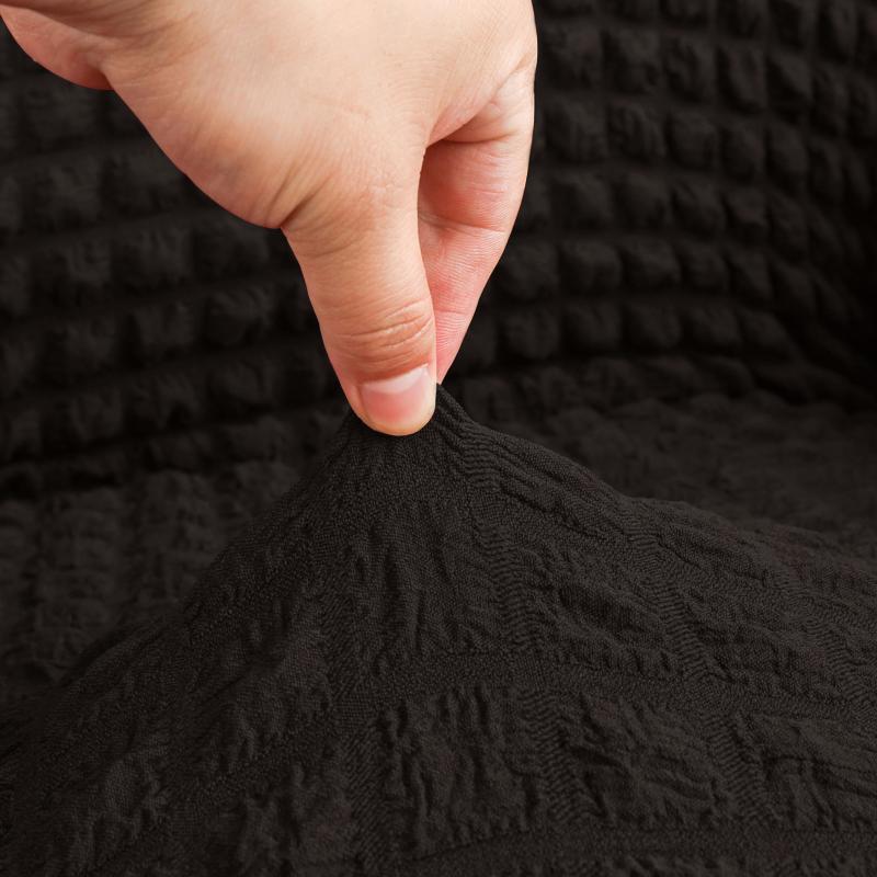 Dicker Rüschen-Seersucker-Sofabezug für Wohnzimmer 1/2/3/4 Sitzer Elastischer L-förmiger Ecksofabezug Stretchbezug für Sofa