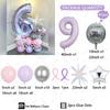 41pcs 4D Disco Balloon Cream Purple Number Birthday Balloon Set Music Enthusiasts Birthday Balloon Festive Party Decoration