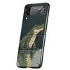 Crocodile Animal Cover Phone Case For Samsung Galaxy Z Flip 7 6 5 4 3 5G Flip7 Flip6 Flip5 Flip4 Flip3 Black Fundas Shell Galaxy