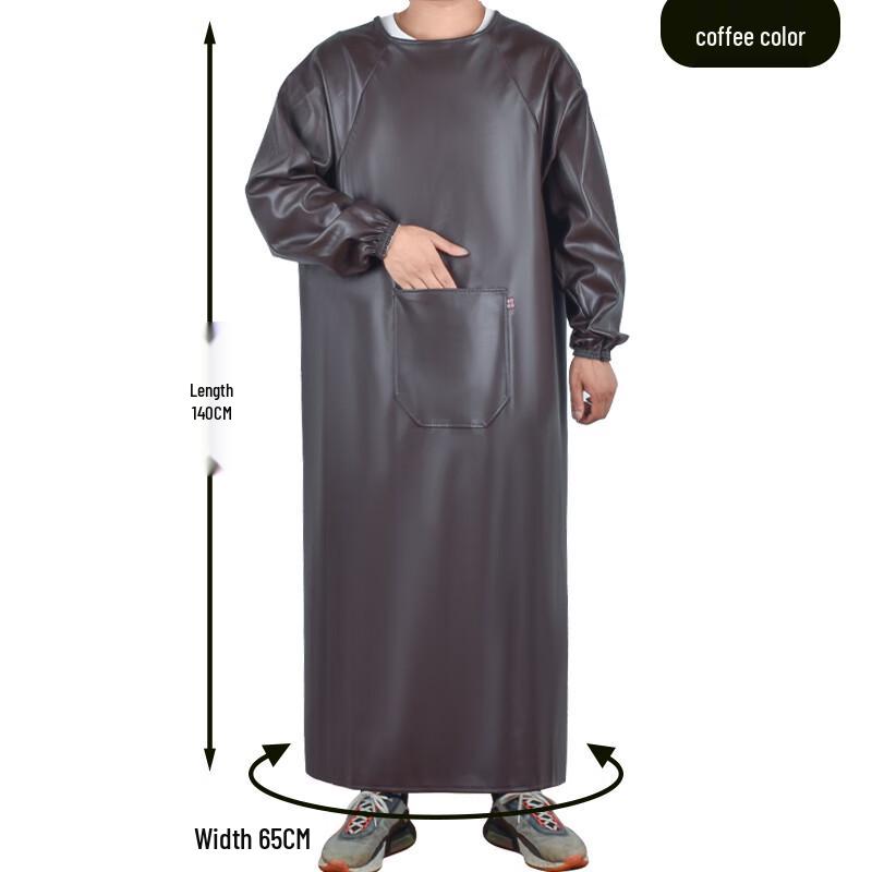 Bayou PU Leather Waterproof Sleeved Smock Apron