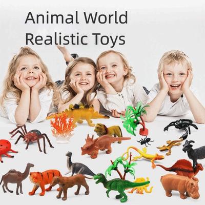 12PCS Mini Mini Dinosaur Action Figure Multicolor Safari Animal Toys  Early Learning