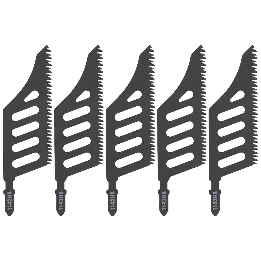 5pcs Jigsaw Blade T Shank Scroll Saw Blades Universal Jig Saw Blades Set for Wood Aluminum Tight Spaces