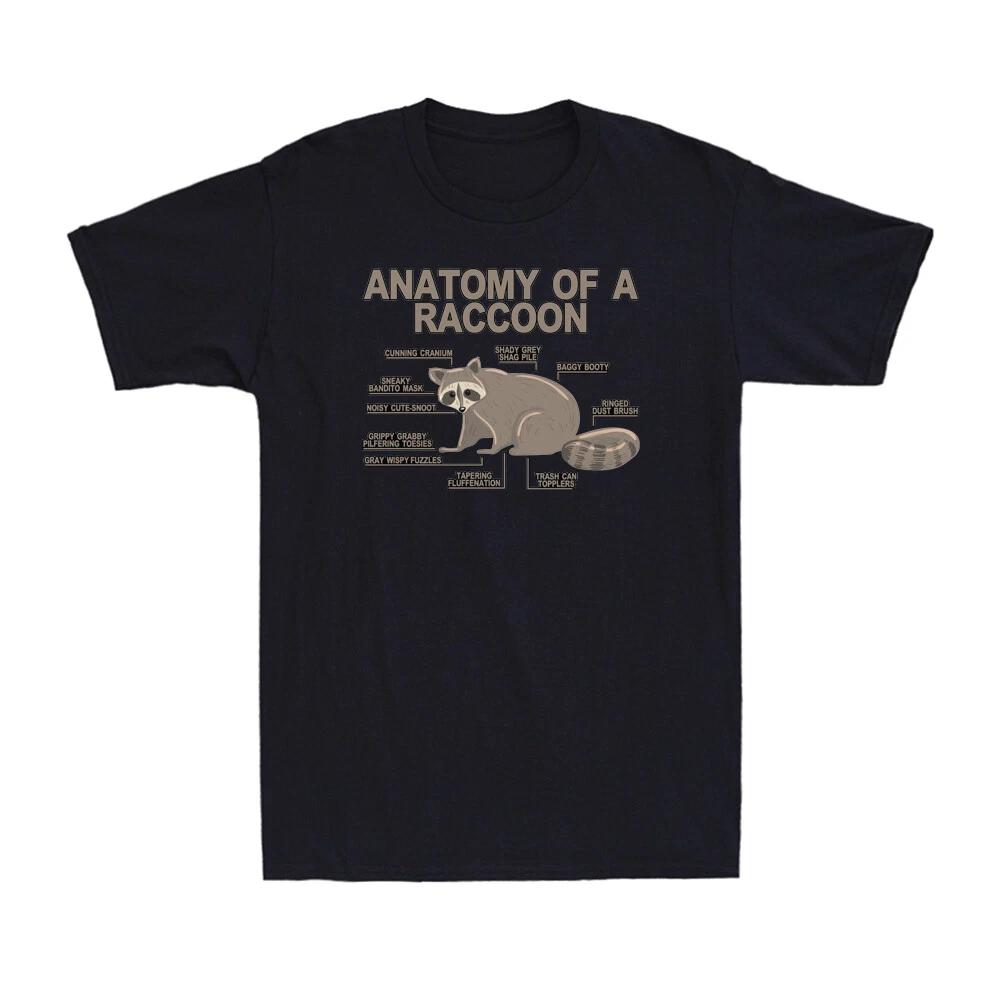 Anatomy Of A Raccoon Funny Biology Animal Raccoon Anatomy Black T-Shirt Tee