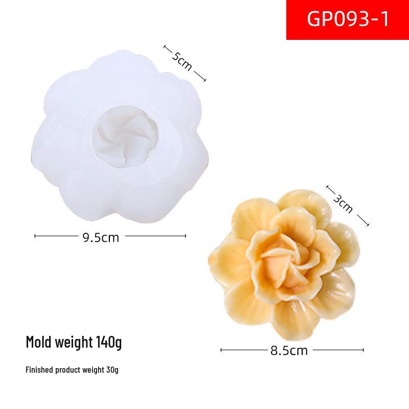 Peony Rose Silicone Candle Mold for Easy Demolding