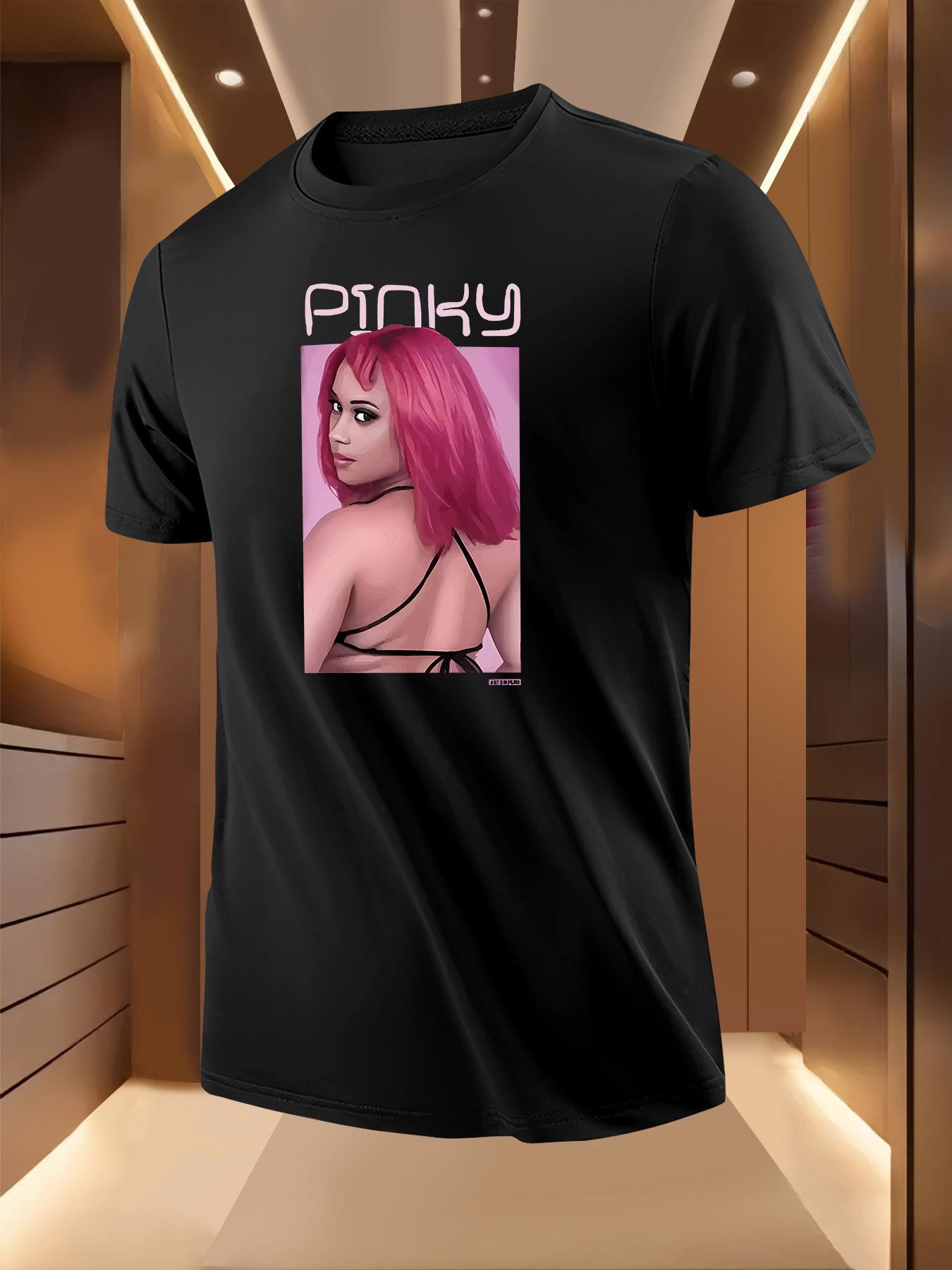 Graphic Tshirt with Pinky Hair Back Print - Breathable Li... XXXL