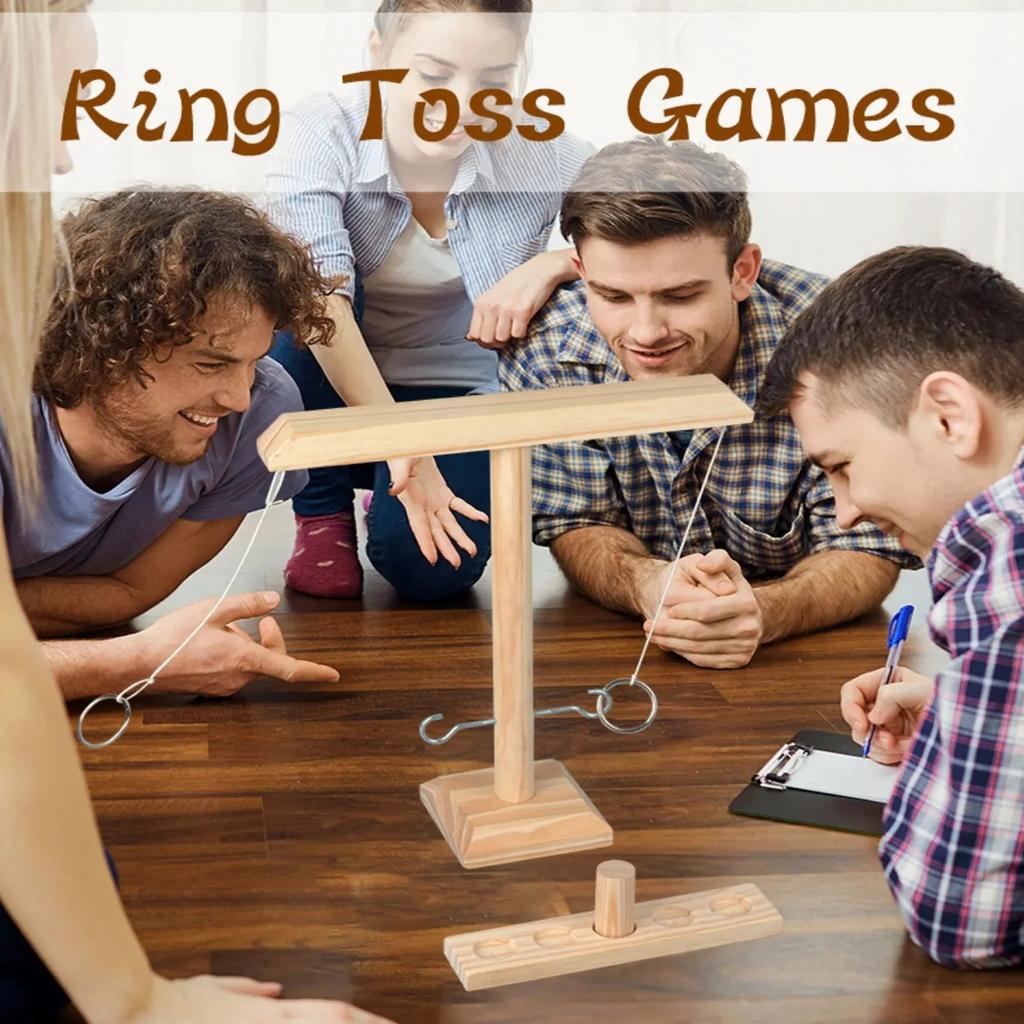 Non-Toxic Family Party Toy Fast-Paced Bar Drinking Ring Toss Game Adult Children Interactive Double Battle Throwing Home Board Game