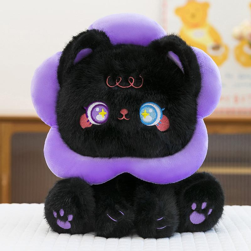 Cat Sunflower Plushie Animal Doll With Pp Cotton Filling For Kids Decor Room