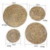 Natural Woven Grass Heat Resistant Trivet Dining Table Kitchen Pot Pad Round Non-Slip Coaster Set