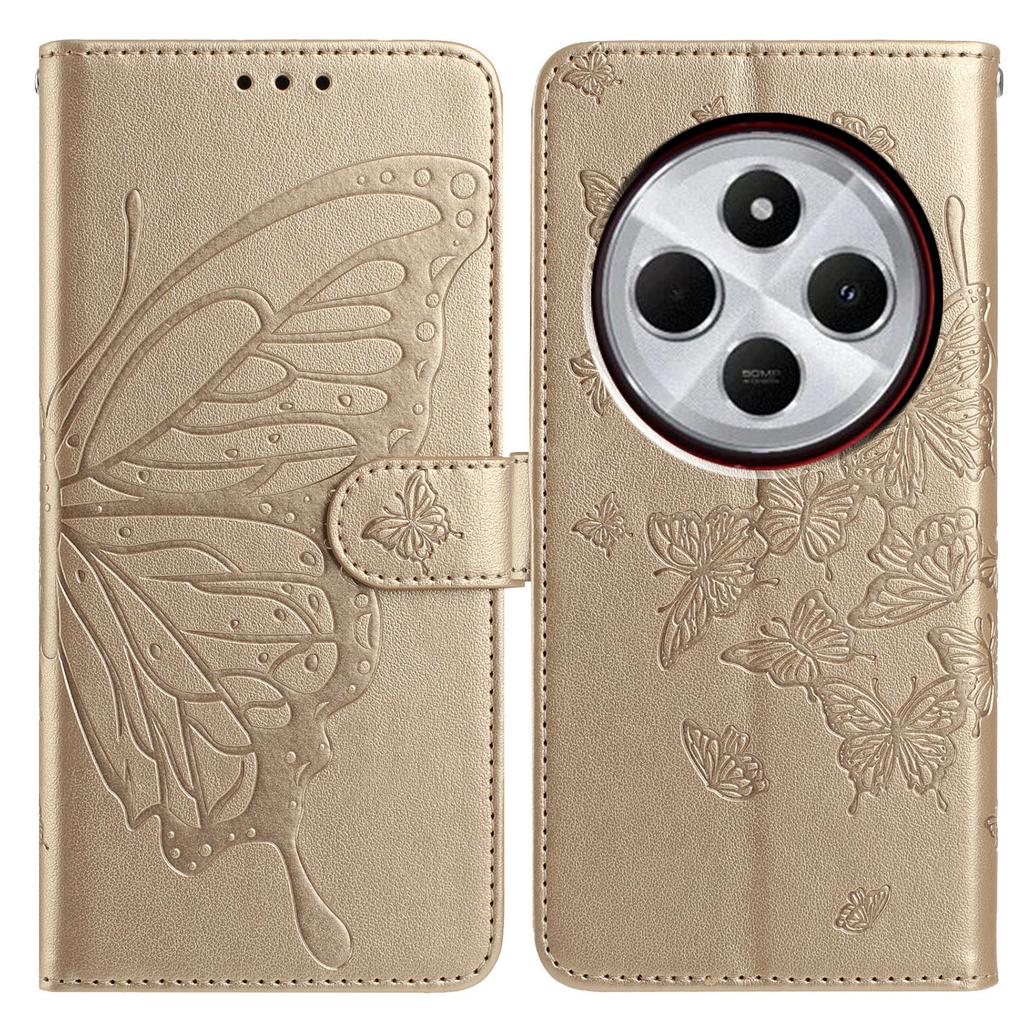 Peněženkové pouzdro pro Xiaomi Redmi 14C 4G/14C 5G/14R 5G/A4 5G/A3 Pro 4G/Poco C75 4G/Poco M7 5G PU kožený kryt na telefon s popruhem