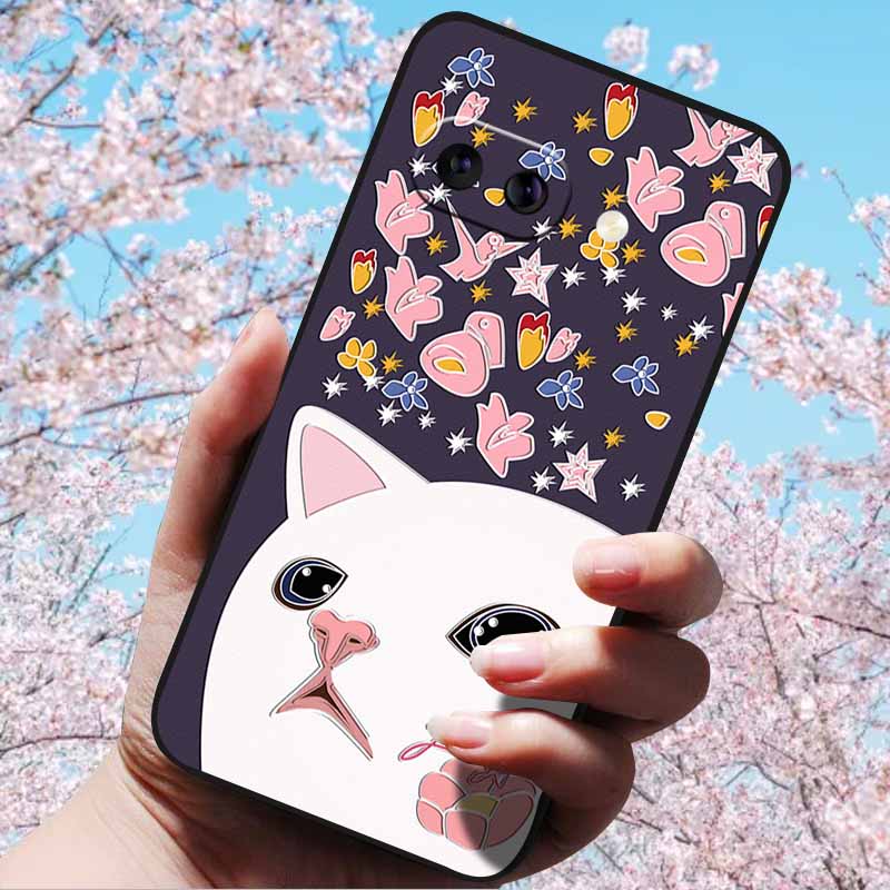 For Google Pixel 9a 3D Relief Flower Emboss Soft Silicone Case Cartoon Painted Back Cover for Google Pixel 9a 9 A 3D Relief Case