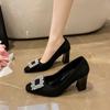French High Heels for Women 2024 Versatile Women's Shoes Hot Selling Spring New Design Comfortable Rhinestone Decorated Shoes