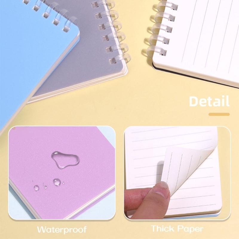 Pocket Size Notebook 128 Pages Soft Coil Binding Notebook Lined/Dotted/Gridded/Unruled for Daily Writing Note Taking