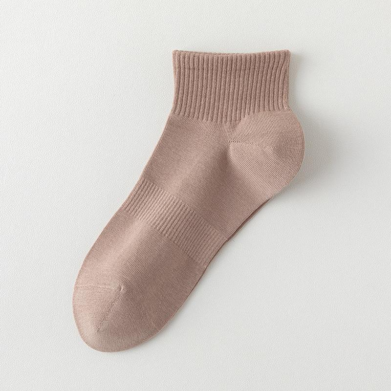 Men Spring and Summer Pure Cotton Leisure Breathable Boneless Short Tube Socks