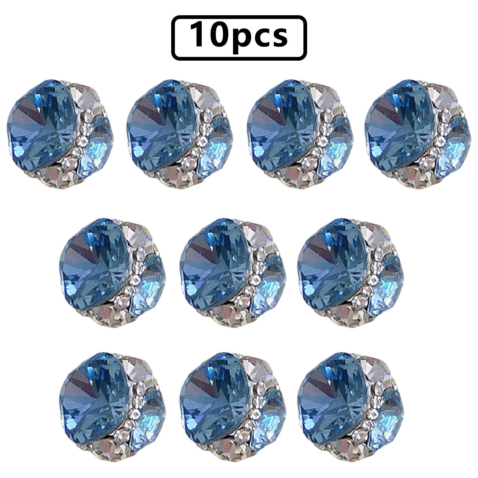 

10 шт. Разноцветные стразы для ногтей, Аксессуары для нейл-арта, Кристаллы Flatback для DIY дизайна ногтей, Круглые бусины, Стеклянные камни, Восковой карандаш для рукоделия One Size