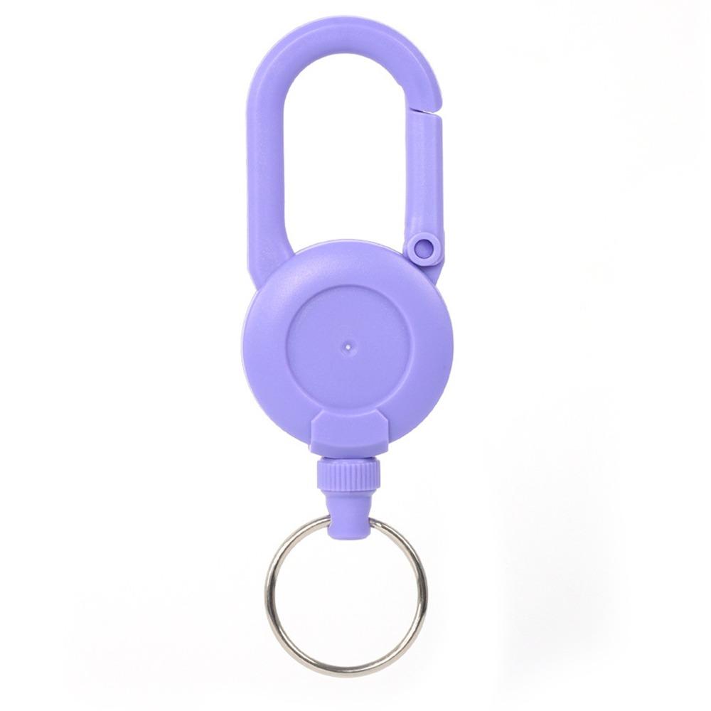 

Portable Retractable ID Badge Reel Steel Cord Universal Badge Holder Clip Multitool Elastic Key Ring Office