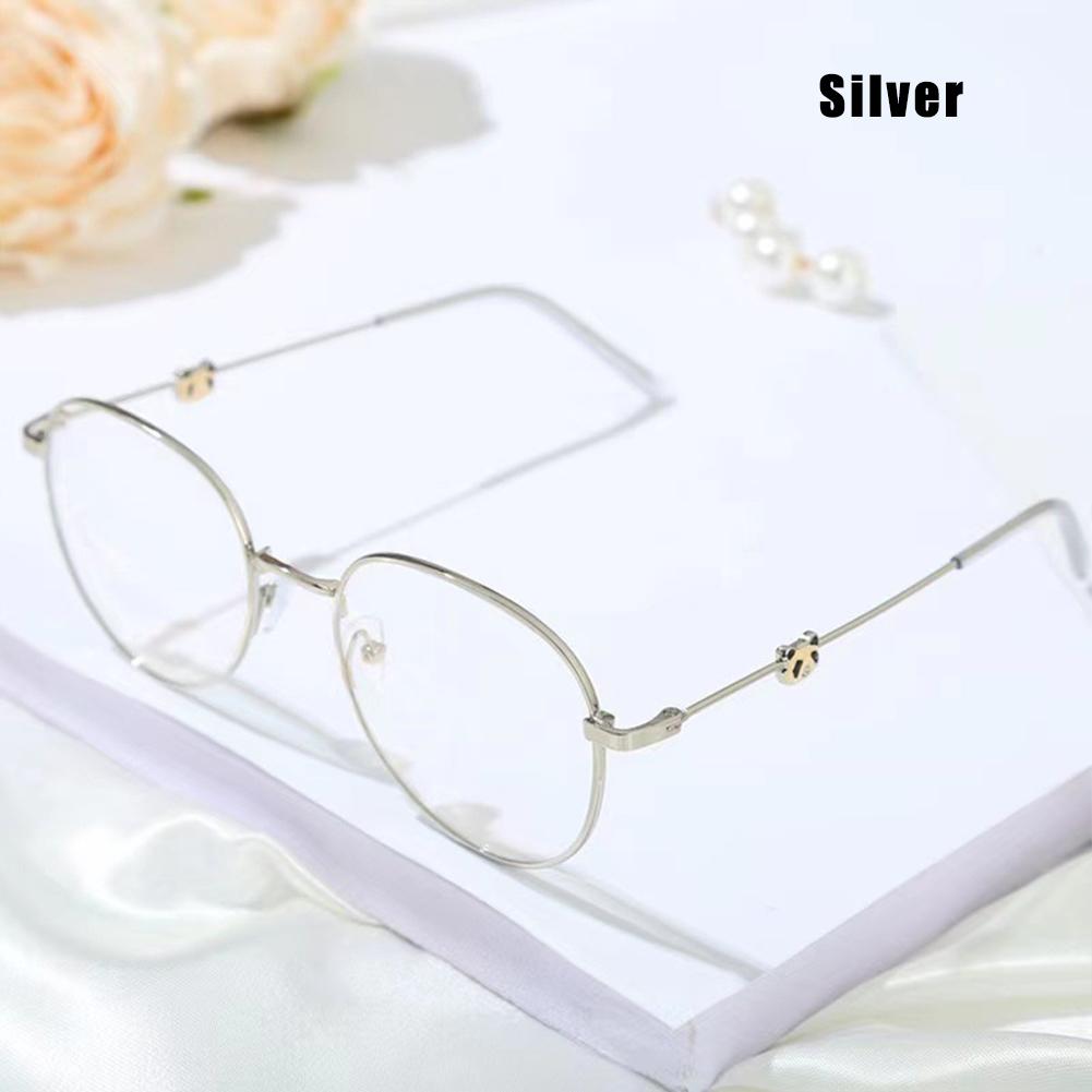 Mode Damen Büro Blaulichtfilter Übergroße Computerbrille Großer Metallrahmen Niedliche Panda Damen Blaulichtblockierende Brille