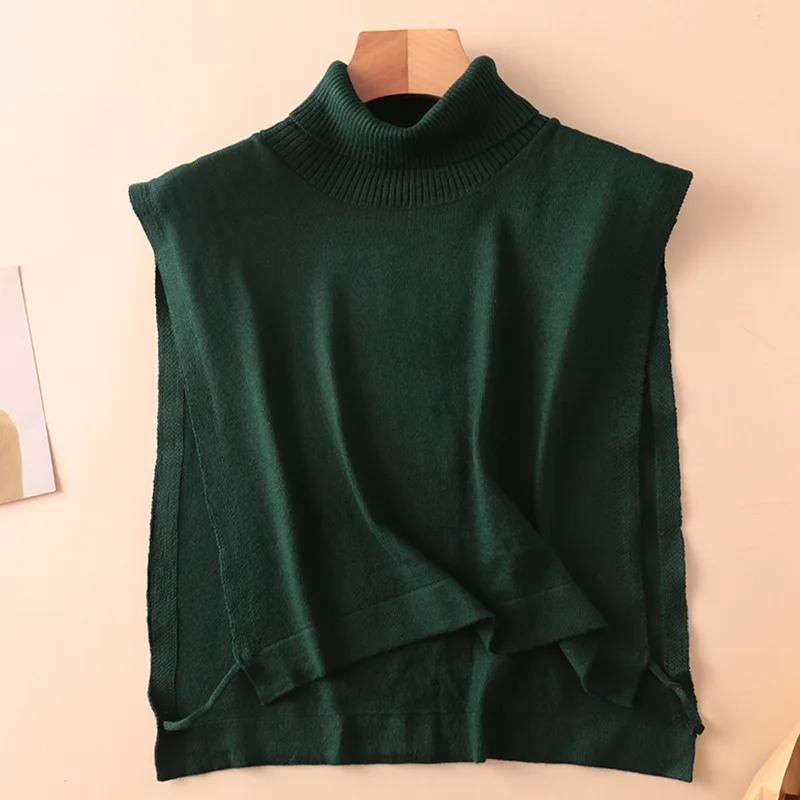 Women Wool Detachable Collar Fake Neck Mock Hooded Solid Color False Sweater Ladies Turtleneck Neckwear Clothing Accessories