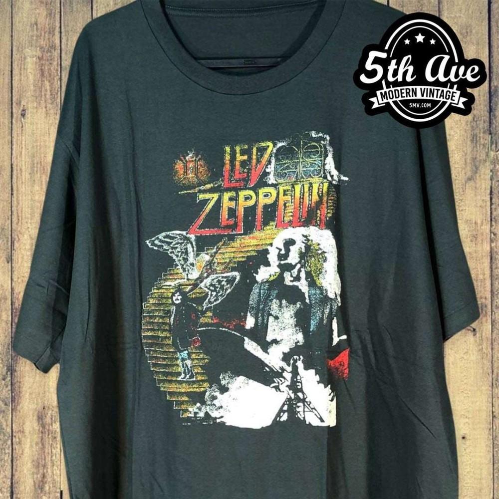 Led Zeppelin Североамериканский тур 1971 Черная унисекс футболка S-5XL KH13633 Унисекс футболка L