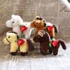 Chinese Style Vintage Pony Plush Keychain PP Cotton Chinese Horse Plush Keyring  Birthday Gift