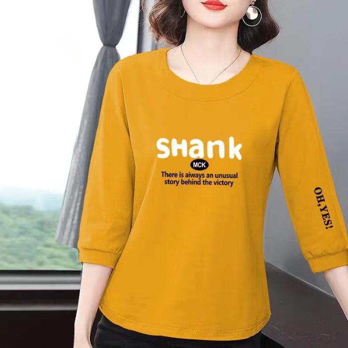 

Женская футболка свободного кроя с круглым вырезом и коротким рукавом, лето 2023 г. 3XL