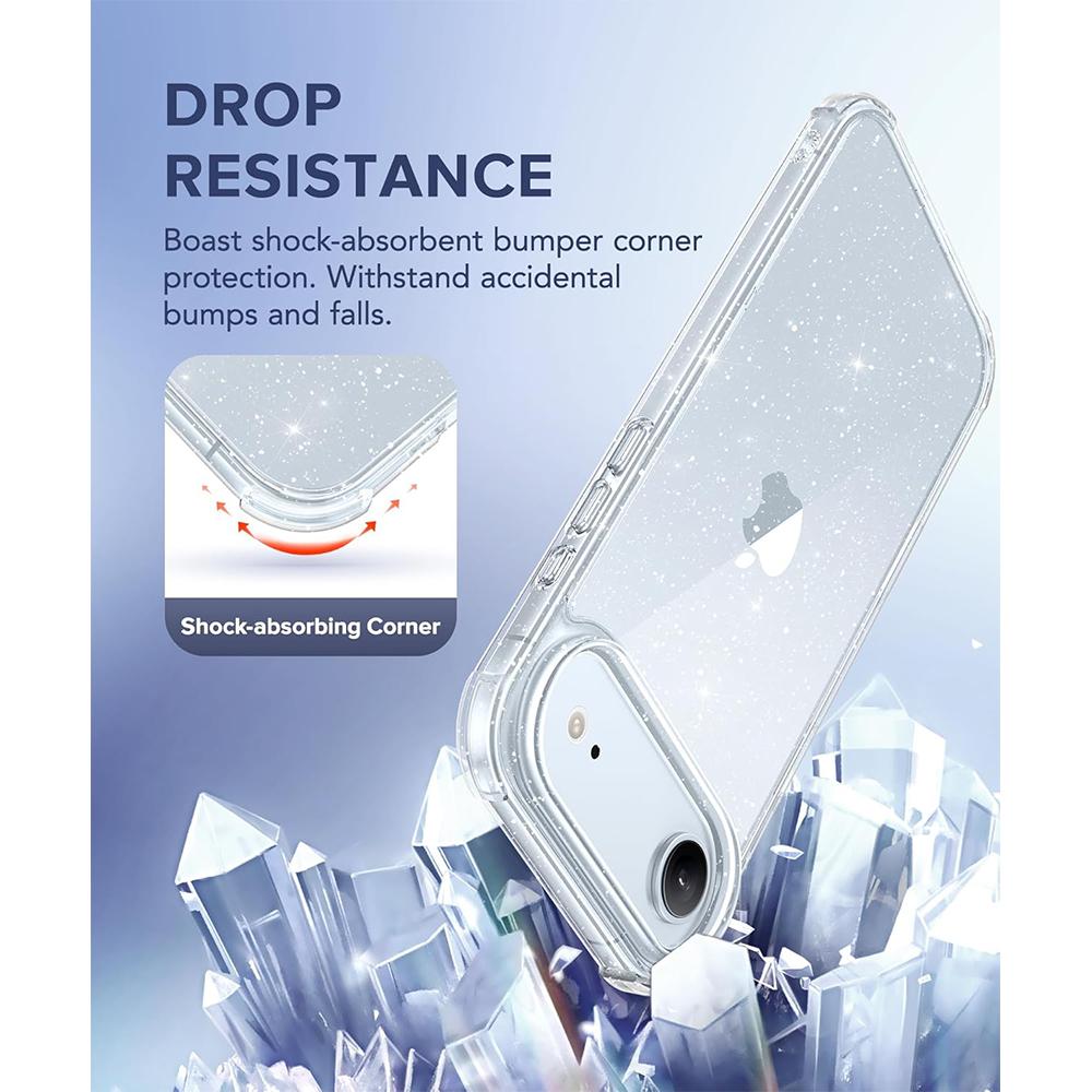 Glitter Clear Soft Phone Case for Iphone 17 Air 16 16E 15 14 Plus 13 Pro Max 12 Mini 11 Screen Protector Camera Lens Protection Shockproof Phone Cover