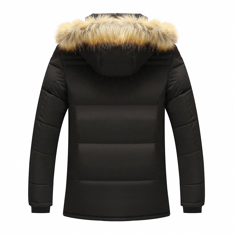 Chaqueta de Invierno para Hombre de Algodón de Longitud Media con Terciopelo Plus, Talla Grande, Cálida para Personas de Mediana Edad y Mayores